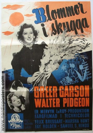 Blossoms in the Dust 1941 movie poster Greer Garson Walter Pidgeon Felix Bressart Mervyn LeRoy Flowers and plants