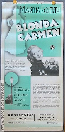 Die blonde Carmen 1936 movie poster Martha Eggerth