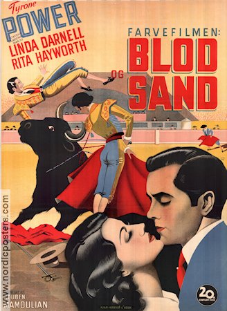 Blood and Sand 1941 movie poster Tyrone Power Linda Darnell Rita Hayworth Rouben Mamoulian