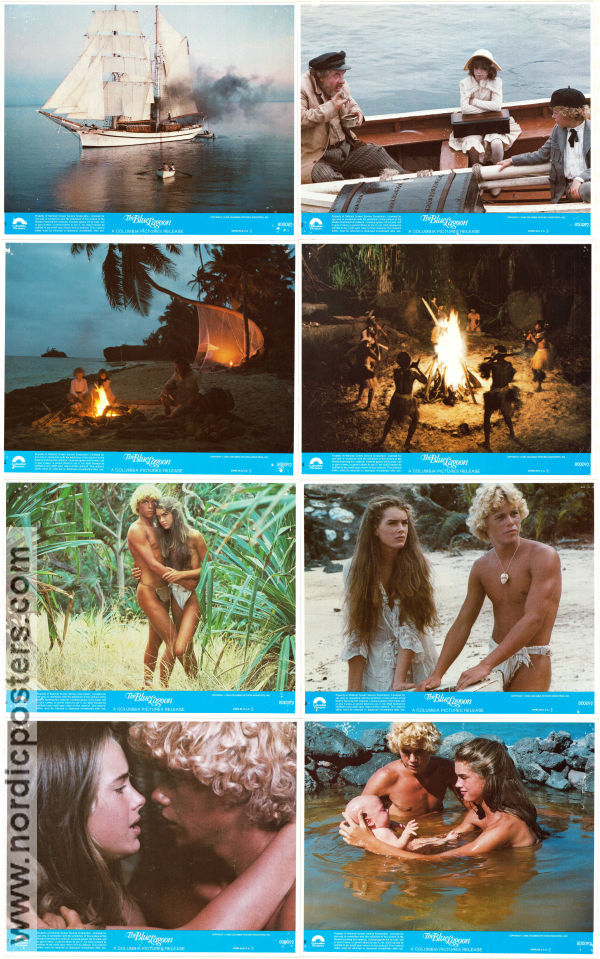 The Blue Lagoon 1980 lobby card set Brooke Shields Christopher Atkins Leo McKern Randal Kleiser Beach Romance
