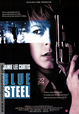 Blue Steel 1990 movie poster Jamie Lee Curtis Ron Silver Clancy Brown Kathryn Bigelow Police and thieves