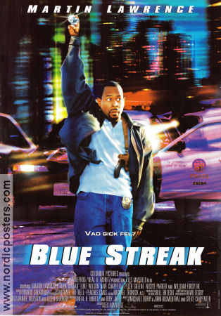 Blue Streak 1999 movie poster Martin Lawrence Luke Wilson Peter Greene Les Mayfield Police and thieves