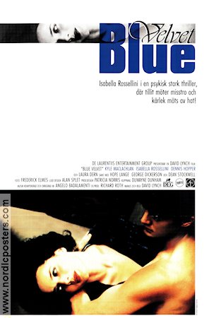 Blue Velvet 1986 movie poster Isabella Rossellini Dennis Hopper Kyle MacLachlan David Lynch Cult movies