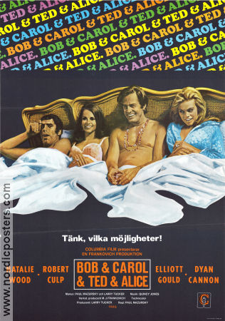 Bob and Carol and Ted and Alice 1969 movie poster Natalie Wood Robert Culp Elliott Gould Dyan Cannon Paul Mazursky Romance