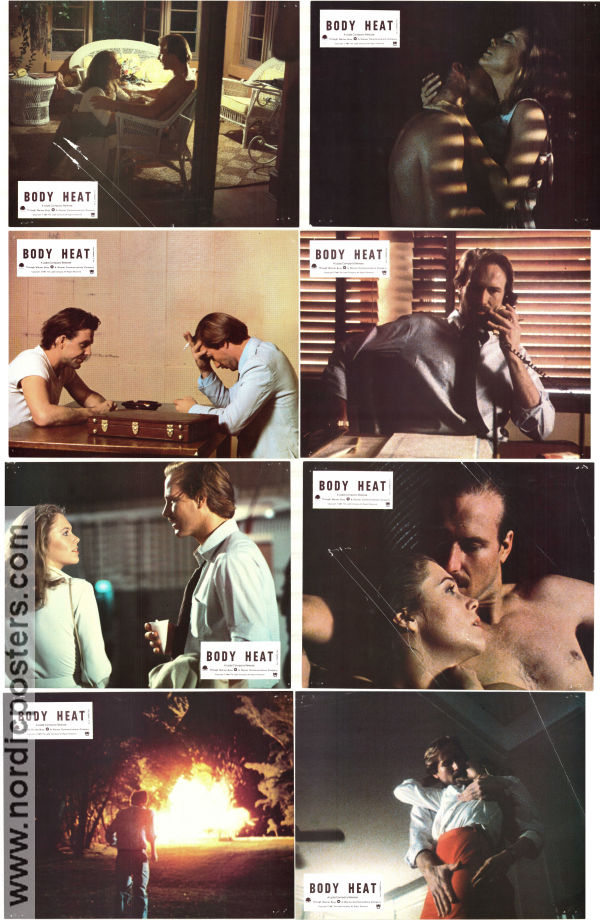 Body Heat 1981 lobbykort William Hurt Kathleen Turner Richard Crenna Lawrence Kasdan