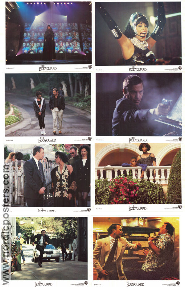 The Bodyguard 1992 lobby card set Kevin Costner Whitney Houston Mick Jackson Romance