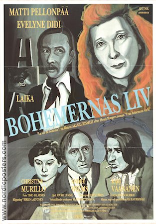 La vie de boheme 1992 movie poster Matti Pellonpää Evelyne Didi André Wilms Aki Kaurismäki Finland Artistic posters Smoking