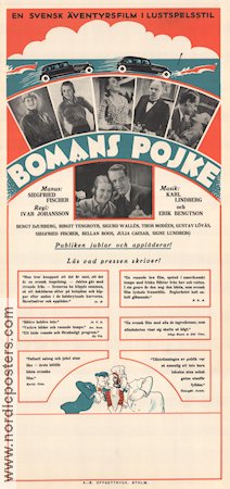 Bomans pojke 1933 poster Siegfried Fischer Thor Modéen Birgit Tengroth Ivar Johansson