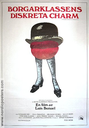 Borgarklassens diskreta charm 1973 movie poster Fernando Rey Luis Bunuel Artistic posters