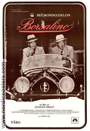Borsalino 1970 movie poster Alain Delon Jean-Paul Belmondo Catherine Rouvel Jacques Deray Smoking Cars and racing
