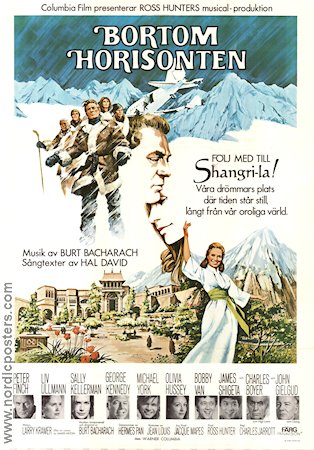 Lost Horizon 1973 movie poster Peter Finch Liv Ullmann Sally Kellerman Charles Jarrott Music: Burt Bacharach Music: Hal David Musicals Mountains