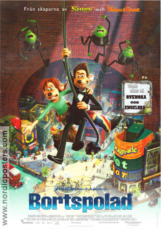 Flushed Away 2006 movie poster Hugh Jackman David Bowers Animation Agents