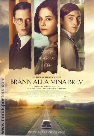 Bränn alla mina brev 2022 poster Asta Kamma August Bill Skarsgård Gustav Lindh Björn Runge