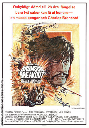 Breakout 1975 poster Charles Bronson Robert Duvall Jill Ireland Tom Gries Flyg