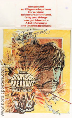 Breakout 1975 poster Charles Bronson Robert Duvall Jill Ireland Tom Gries Flyg Hitta mer: Large poster