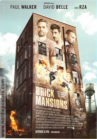 Brick Mansions 2014 movie poster Paul Walker David Belle RZA Camille Delamarre