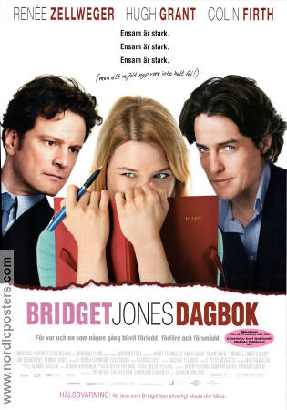 Bridget Jones´s Diary 2001 movie poster Renée Zellweger Hugh Grant Colin Firth Sharon Maguire Romance