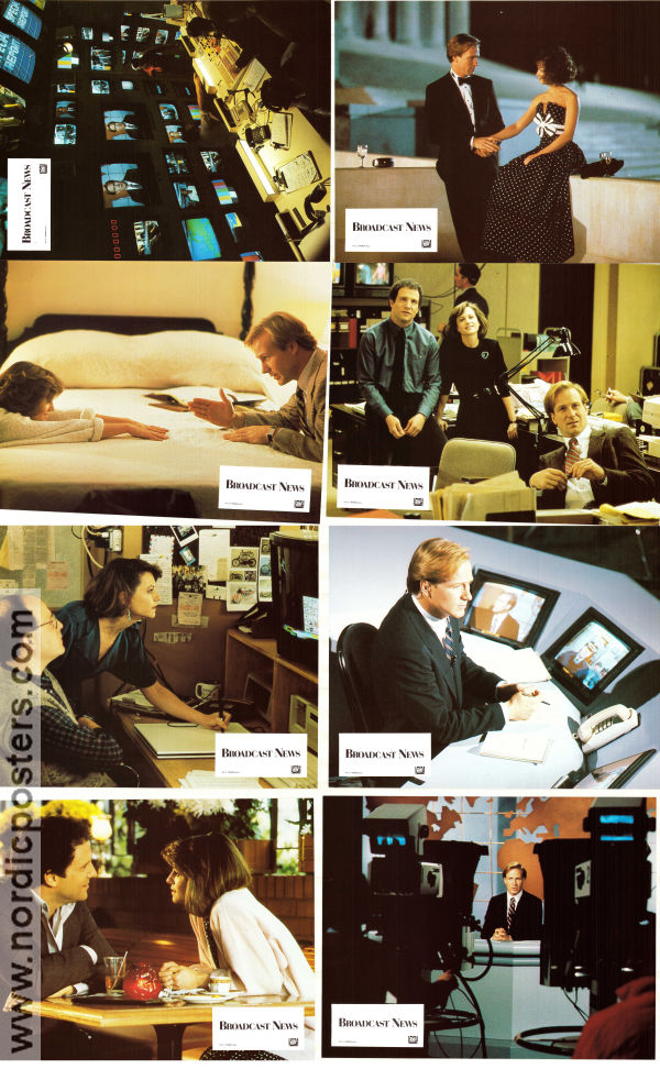 Broadcast News 1987 lobby card set William Hurt Holly Hunter Albert Brooks James L Brooks