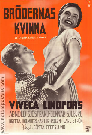 Brödernas kvinna 1943 poster Viveca Lindfors Arnold Sjöstrand Gunnar Sjöberg Gösta Cederlund