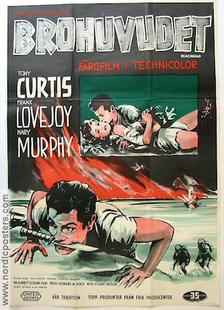 The Beachhead 1954 movie poster Tony Curtis Frank Lovejoy War Bridges
