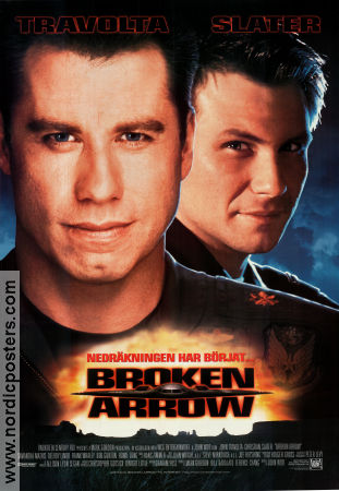 Broken Arrow 1996 movie poster John Travolta Christian Slater Samantha Mathis John Woo Planes