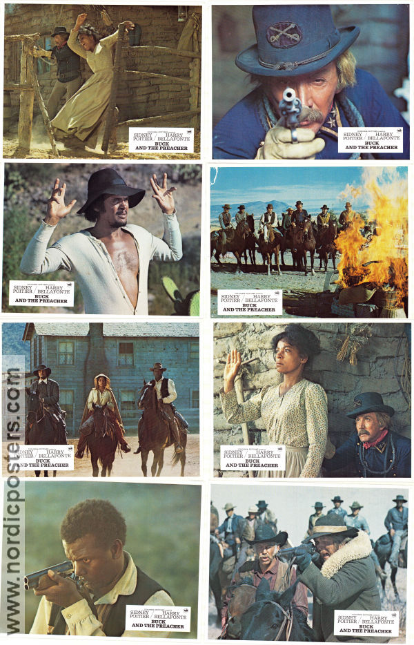 Buck and the Preacher 1972 lobby card set Harry Belafonte Ruby Dee Sidney Poitier