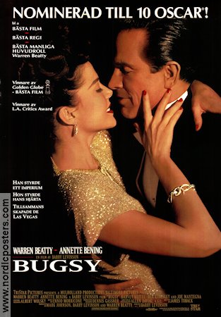 Bugsy 1991 movie poster Warren Beatty Annette Bening Harvey Keitel Ben Kingsley Barry Levinson Mafia