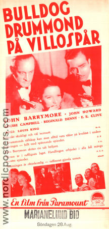 Bulldog Drummond på villospår 1937 poster John Barrymore John Howard Louis King