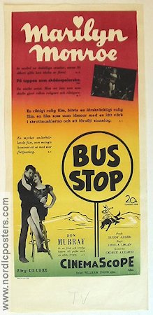 Bus Stop 1956 movie poster Marilyn Monroe Don Murray Mountains