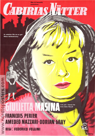 Le notti di Cabiria 1957 movie poster Giulietta Masina Francois Périer Franca Marzi Federico Fellini