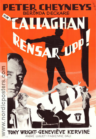 Callaghan remet ca 1961 movie poster Tony Wright Genevieve Kervine André Luguet Willy Rozier Writer: Peter Cheyney