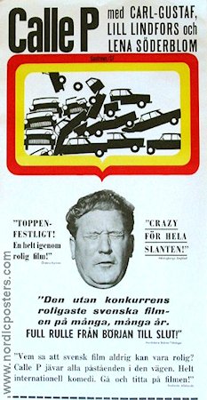 Calle P 1965 movie poster Carl-Gustaf Lindstedt Lena Söderblom Lill Lindfors Robert Brandt Cars and racing