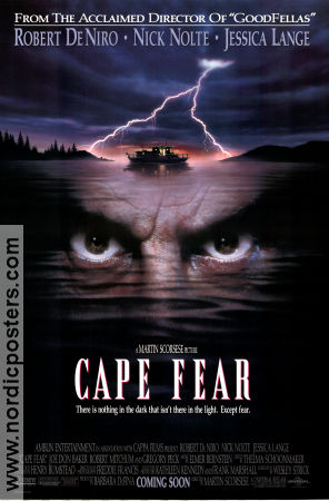 Cape Fear 1991 poster Robert De Niro Martin Scorsese