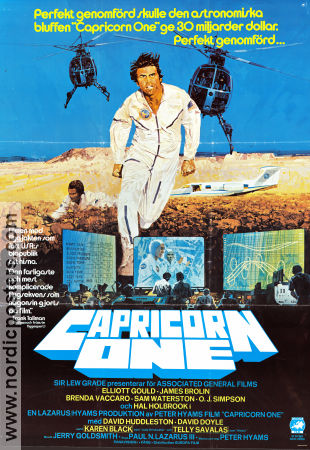 Capricorn One 1977 movie poster Elliott Gould James Brolin Brenda Vaccaro Peter Hyams