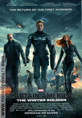 Captain America The Winter Soldier 2014 movie poster Chris Evans Samuel L Jackson Scarlett Johansson Anthony Russo Find more: Marvel