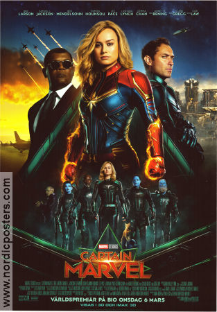 Captain Marvel 2019 movie poster Brie Larson Samuel L Jackson Ben Mendelsohn Anna Boden Find more: Marvel