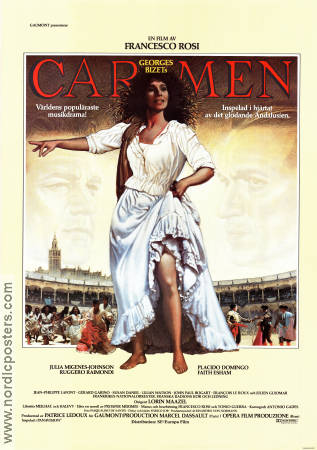 Carmen 1984 movie poster Julia Migenes-Johnson Placido Domingo Francesco Rosi Music: Georges Bizet