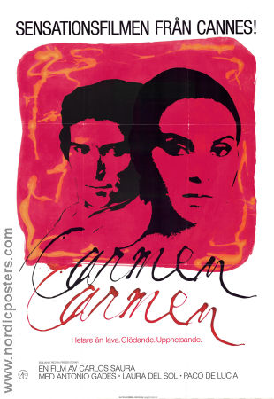 Carmen Carmen 1983 movie poster Antonio Gades Laura del Sol Paco de Lucia Carlos Saura Spain