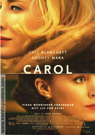 Carol 2015 movie poster Cate Blanchett Rooney Mara Sarah Paulson Todd Haynes