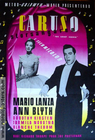 The Great Caruso 1951 movie poster Mario Lanza Ann Blyth Dorothy Kirsten Richard Thorpe Mountains