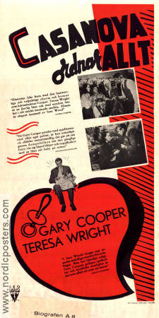 Casanova Brown 1944 movie poster Gary Cooper Teresa Wright Frank Morgan Sam Wood