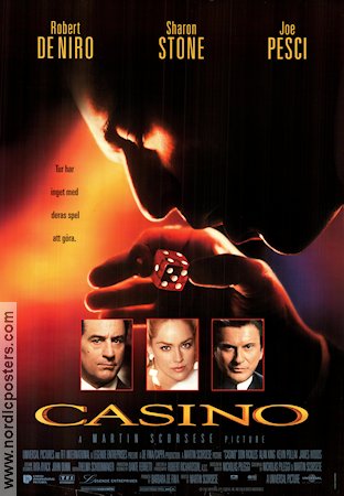 Casino 1995 movie poster Robert De Niro Sharon Stone Joe Pesci James Woods Don Rickles Alan King Martin Scorsese Gambling