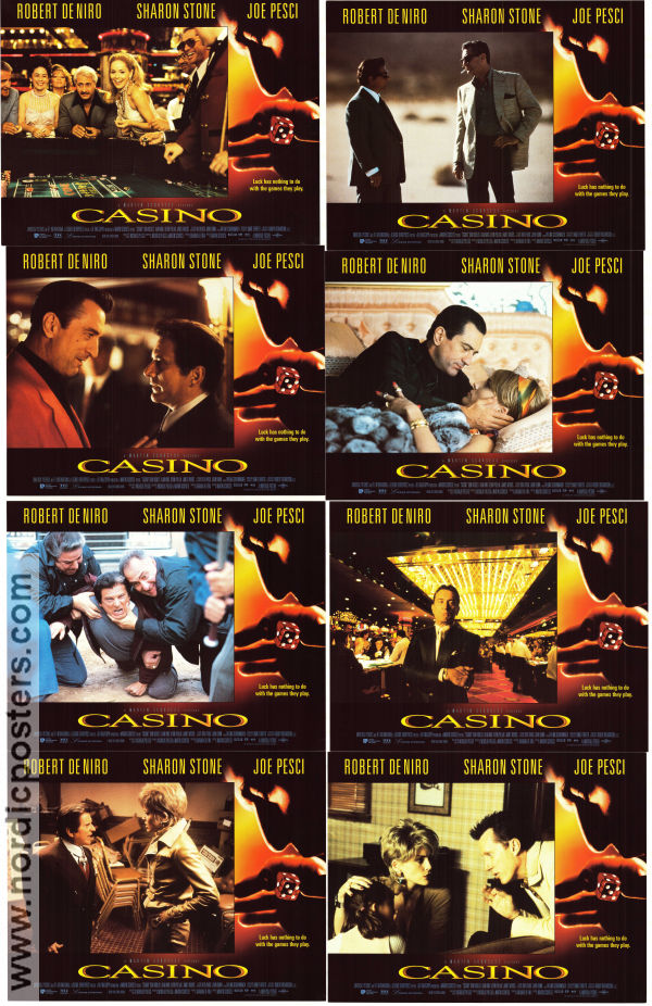 Casino 1995 lobby card set Robert De Niro Sharon Stone Joe Pesci James Woods Don Rickles Alan King Martin Scorsese Gambling