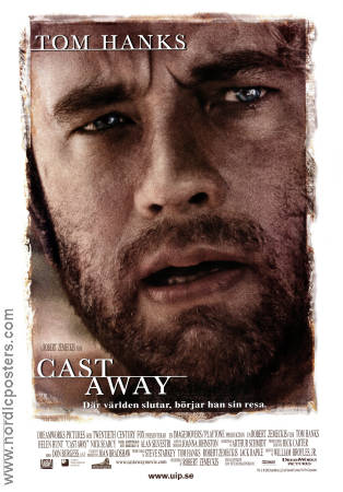 Cast Away 2000 movie poster Tom Hanks Helen Hunt Paul Sanchez Robert Zemeckis