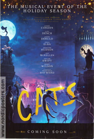Cats 2019 movie poster James Corden Judi Dench Jason Derulo Music: Andrew Lloyd Webber Musicals