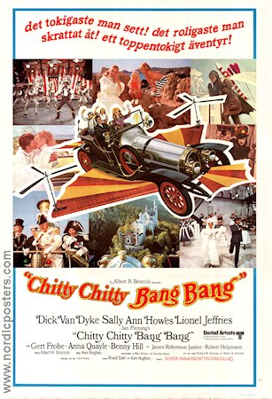 Chitty Chitty Bang Bang 1969 movie poster Dick Van Dyke Benny Hill Gert Fröbe Ken Hughes Writer: Ian Fleming Cars and racing Musicals