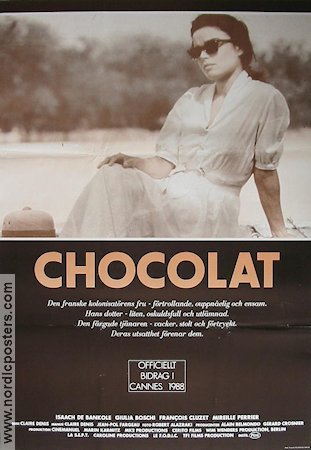 Chocolat 1988 poster Giulia Boschi Isaach De Bankolé Claire Denis Glasögon Mat och dryck