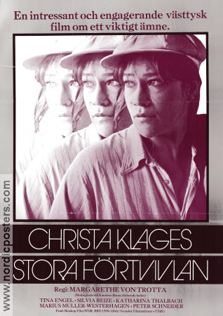 Christa Klages stora förtvivlan 1978 poster Tina Engel Silvia Reize Katharina Thalbach Margarethe von Trotta