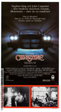 Christine 1983 movie poster Keith Gordon John Stockwell John Carpenter Writer: Stephen King Cars and racing