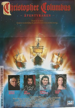 Christopher Columbus 1992 movie poster Marlon Brando Tom Selleck Rachel Ward Ships and navy